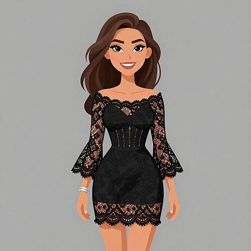 Bohemian Chic Woman in Lace Dress