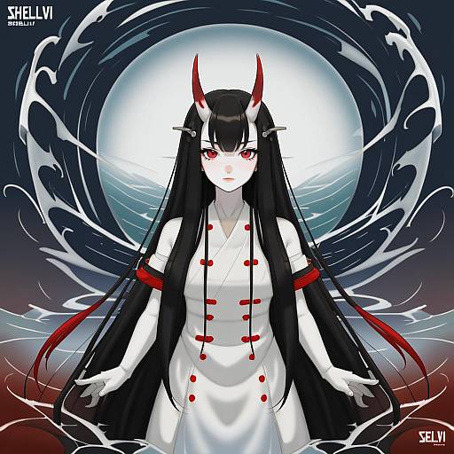 Illustration of Anchorage water oni, kantai collection in the style of Shellvi