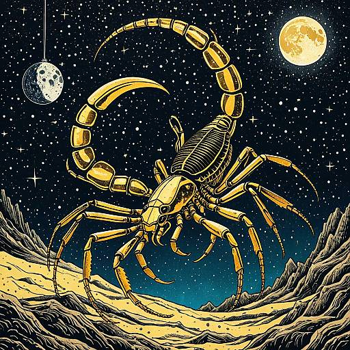 Galaxy Scorpion with Gold Leaf Detail