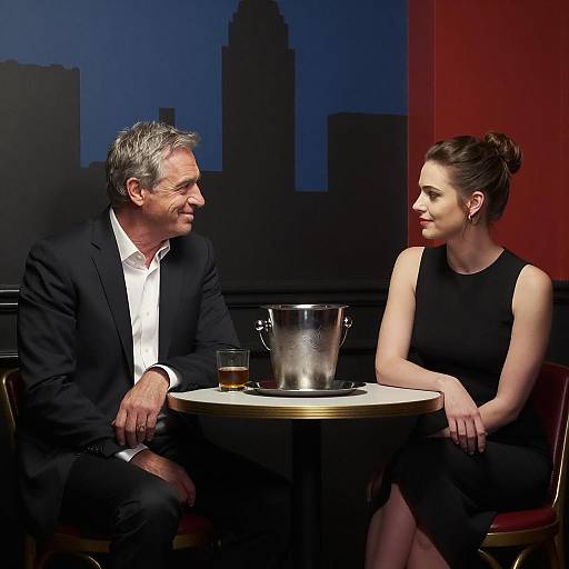 Intimate Evening at a Dimly Lit Table