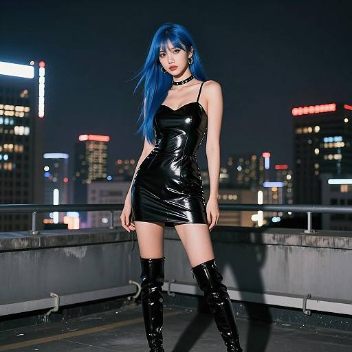 Futuristic Cyberpunk Rooftop Fashion