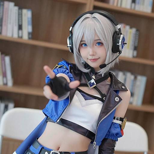 Anime Cosplay Portrait with Silver Hair