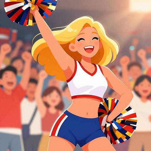 Vibrant Cheerleader in Action