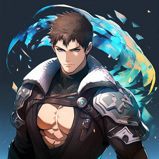 Illustration of Ardbert hylfyst, final fantasy in the style of Boushi-ya