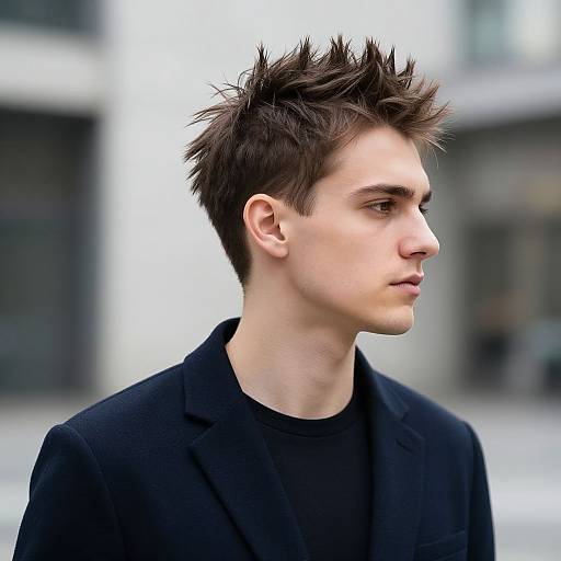 Modern Spiky Hair, Fit European Man
