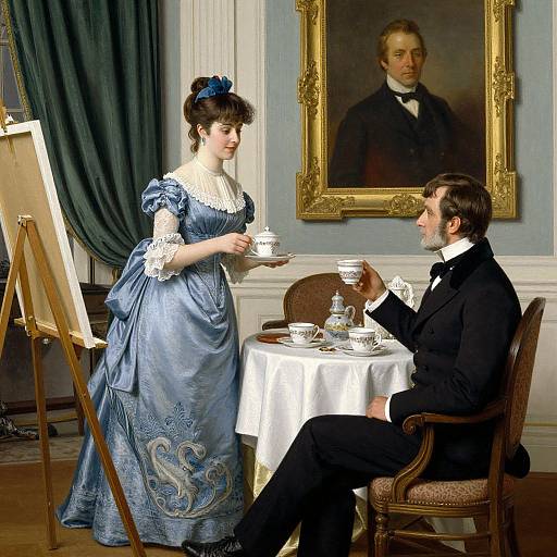 Victorian Tea Time in Alfred Stevens Style