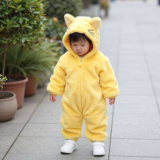Child in Yellow Cat Costume