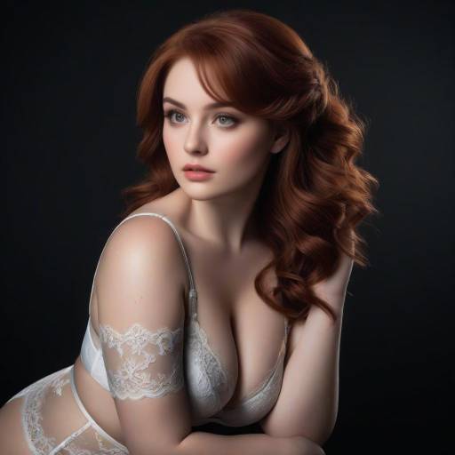 Elegant Curvy Woman in Lingerie Portrait Elegant Curvy Woman in Lingerie Portrait