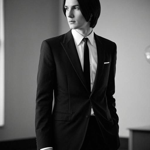 Elegant Man in 1960s Black Suit