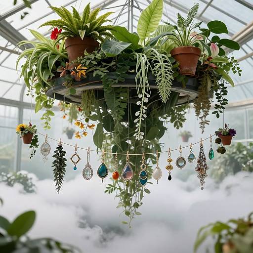 Upside-Down Floating Greenhouse with Jewelry Plants