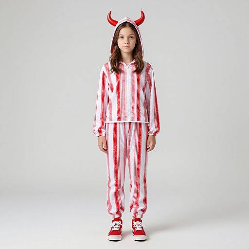 Girl in Candy Cane Costume