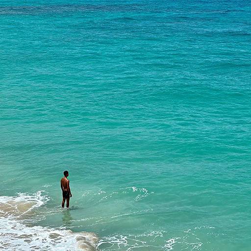 Solitary Figure by Turquoise Waters