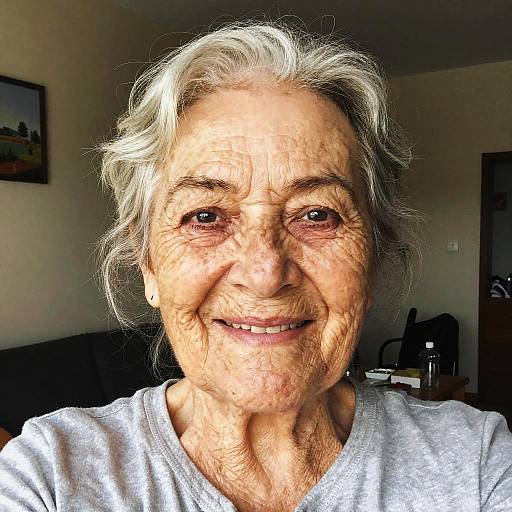 Joyful Elderly Woman Selfie