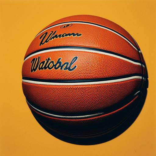 Close-up of Orange Basketball on Yellow Background