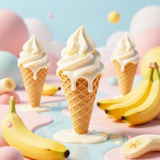 Surreal Ice Cream Banana Landscape