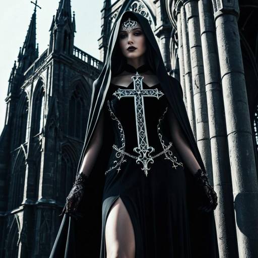 Enigmatic Shadow Priestess in Gothic Elegance