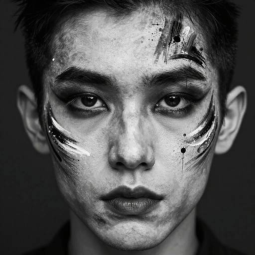 Monochrome Band Member Face Paint