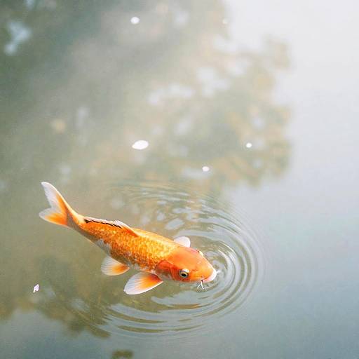 Vibrant Koi Fish in Tranquil Garden