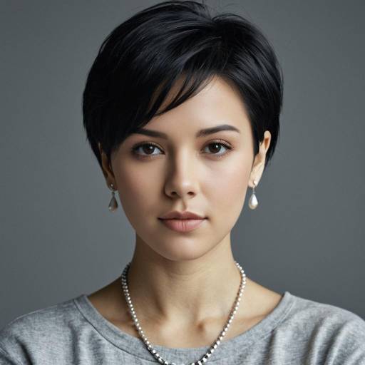 Elegant Girl with Short Gray Hair