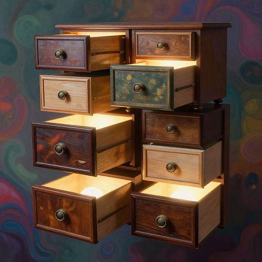 Surreal Floating Antique Drawers