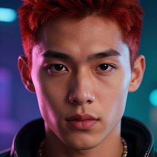 Cyberpunk Mixed Asian Futuristic Portrait