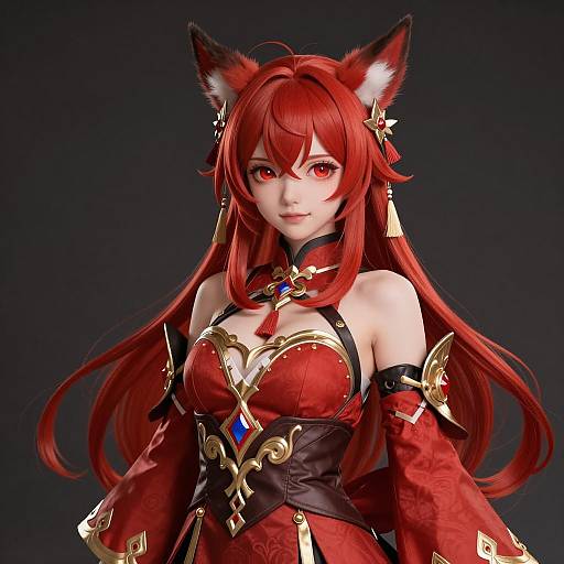 Anime Character Design with Red Hair