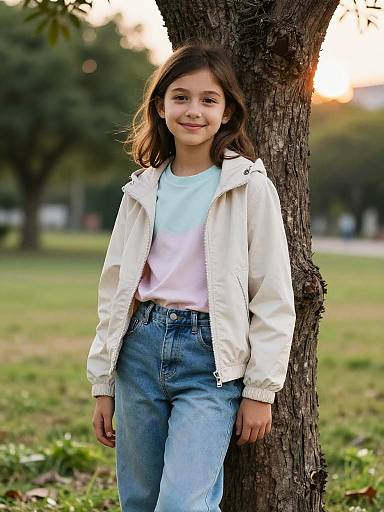9-Year-Old Girl Park Lifestyle Portrait