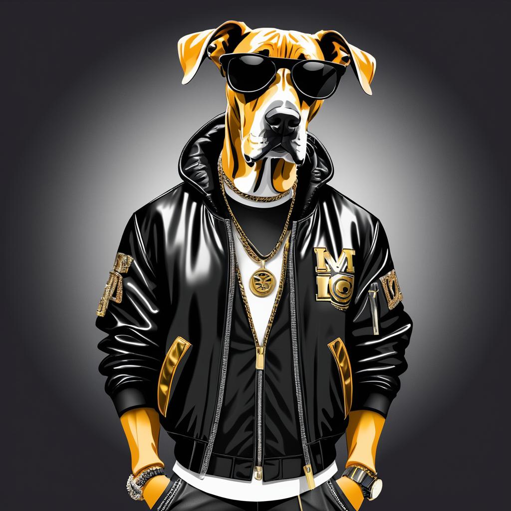 Gangster Great Dane in Hip-Hop Style