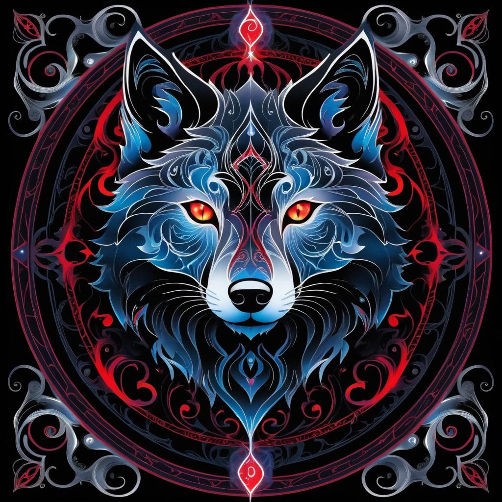 Mystical Antigravity Wolf Tarot Design