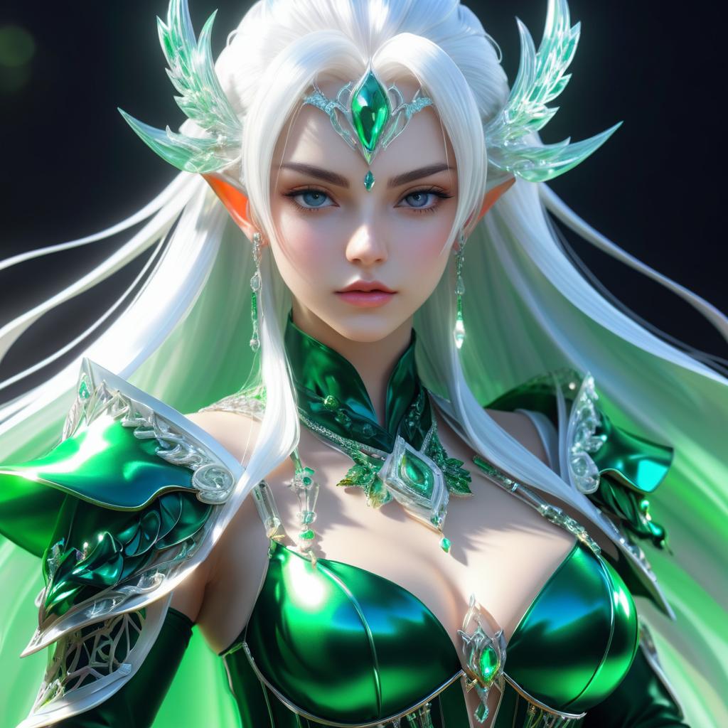 Stunning Iridescent Female Elf Concept Art