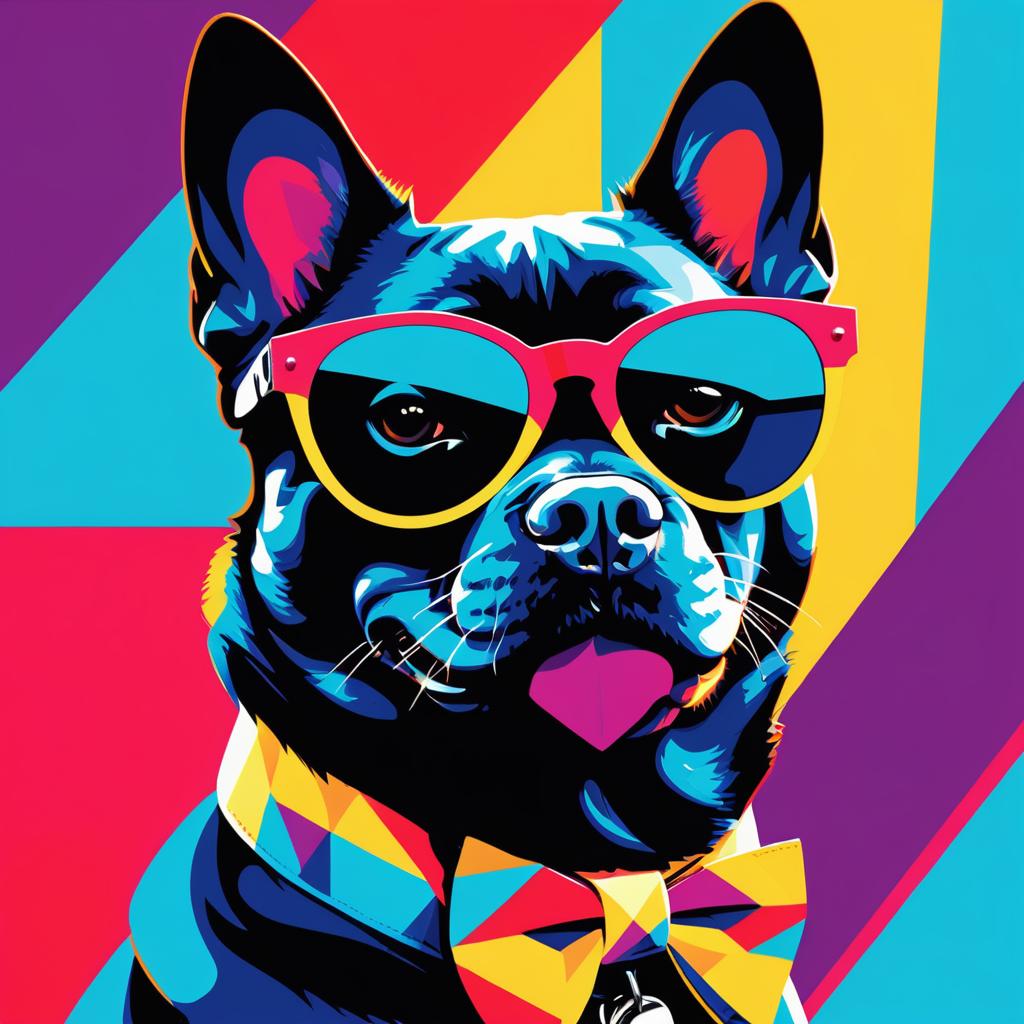 Vibrant Pop Art Dog Portrait