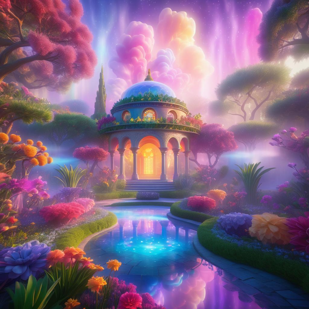 Whimsical Mythical Garden of Colors