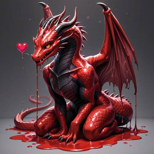 Intense Dragon with Crimson Scales