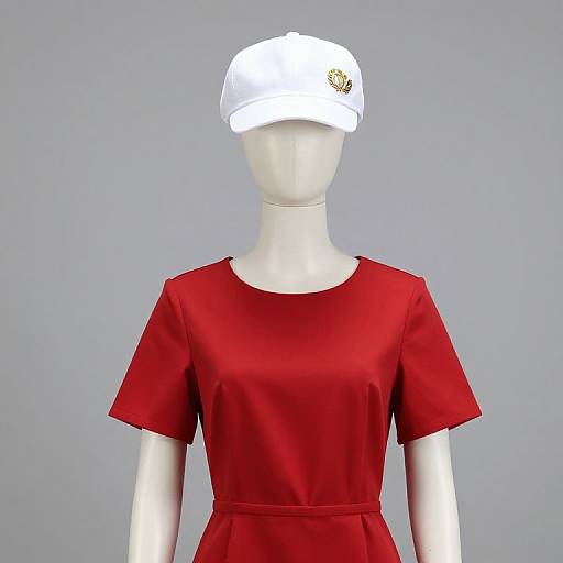 Mannequin in Red Dress and Hat
