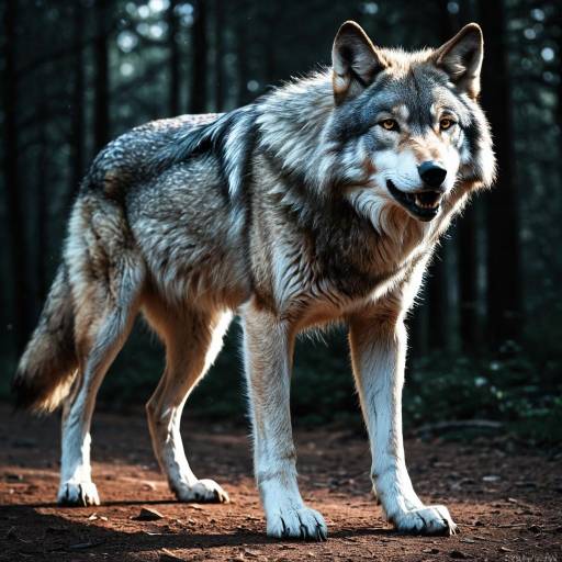 Detailed Digital Illustration of Anthropomorphic Wolf Detailed Digital Illustration of Anthropomorphic Wolf