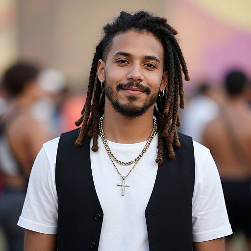 Realistic Rave Outfit Male Portrait