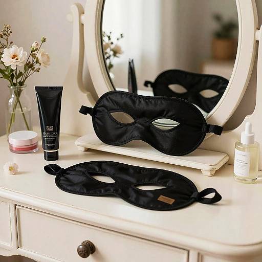 Elegant Mascara Display on Vintage Vanity