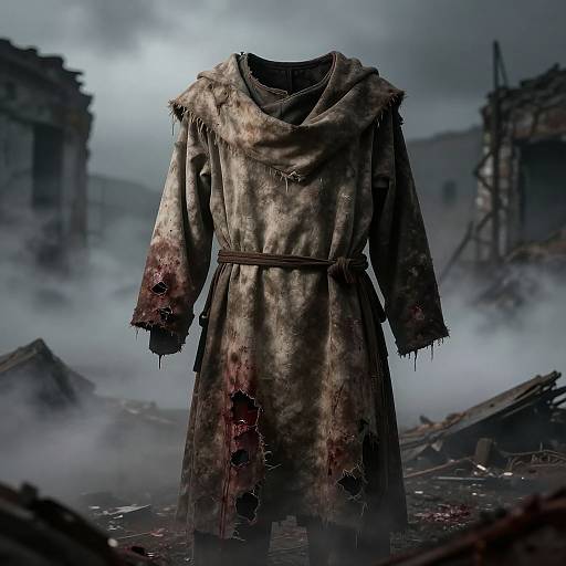Battle Tunic Amidst Ruined Battlefield