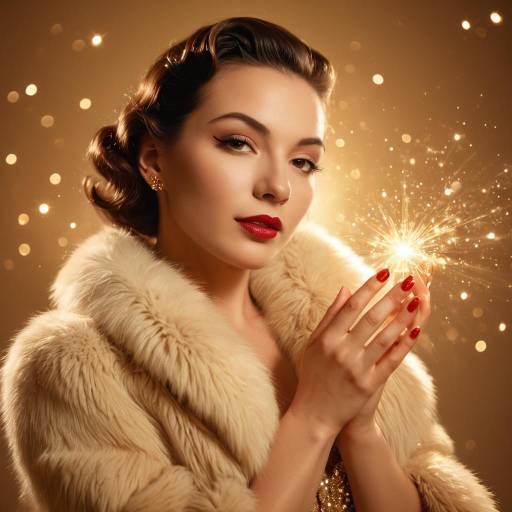 Glamorous Retro Woman with Red Lips