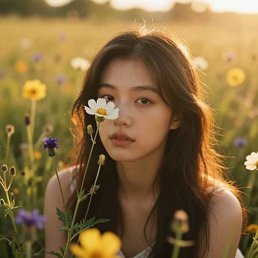 Naked Among Sunlit Wildflowers