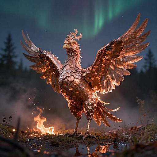 Radiant Copper Phoenix in Twilight
