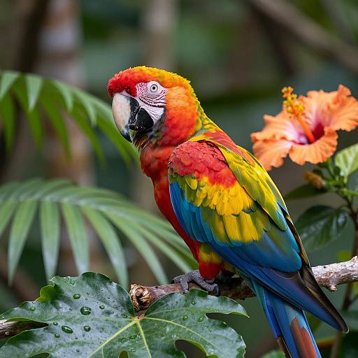 Vibrant Parrot in Tropical Rainforest