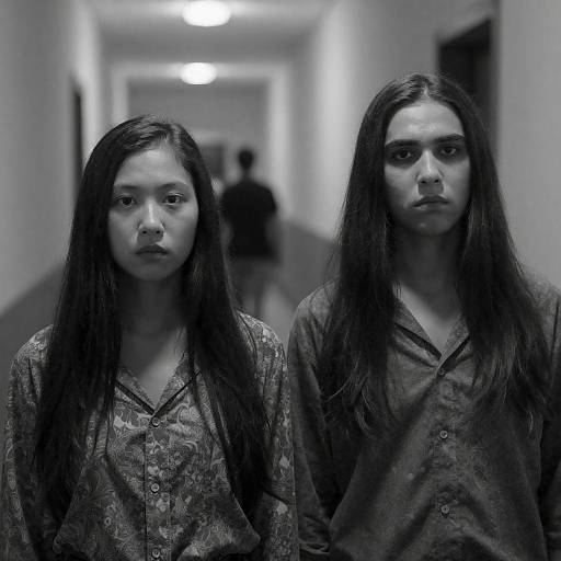Dramatic Black-and-White Portrait in Hallway