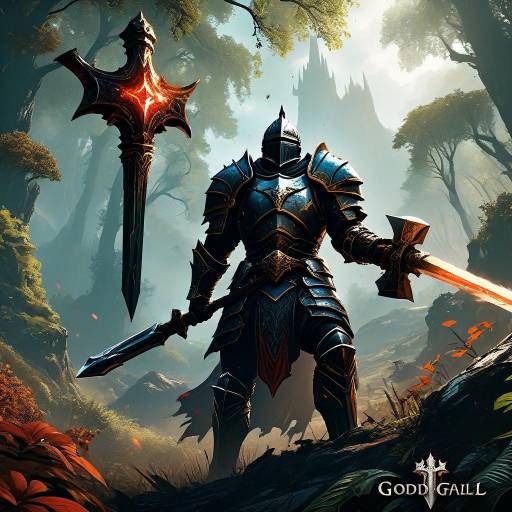Epic Knight with Holy Hammer Wallpaper
