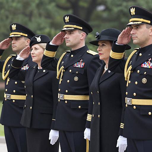 Military Salute in Outdoor Setting