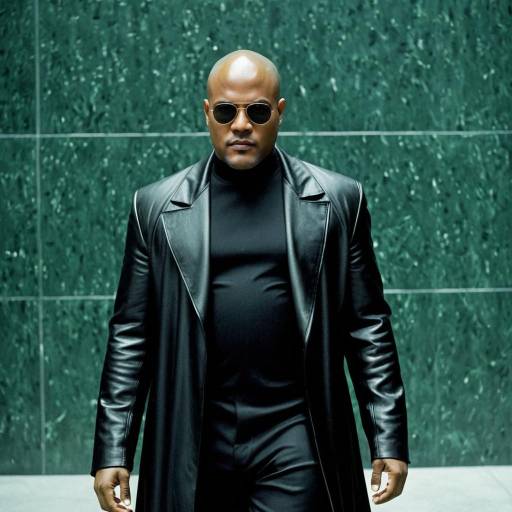 Man in Black Leather Coat with Sunglasses