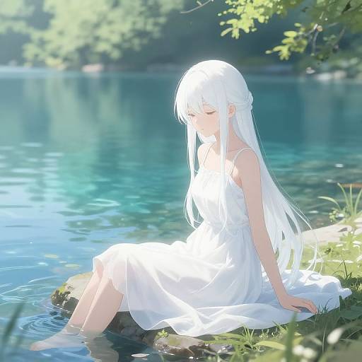 Ethereal Anime Girl by Lake