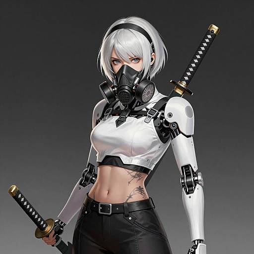 Futuristic Female Cyborg Warrior