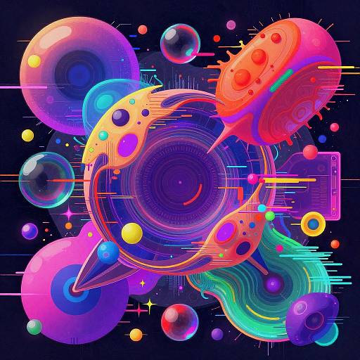 Futuristic Abstract Neon Album Covers