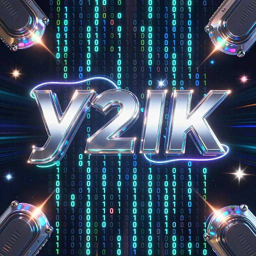 Y2K Cyber Binary Matrix Background